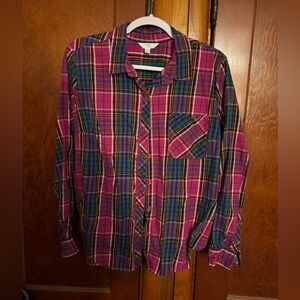3/$15: Time and Tru Multicolor Plaid Shirt